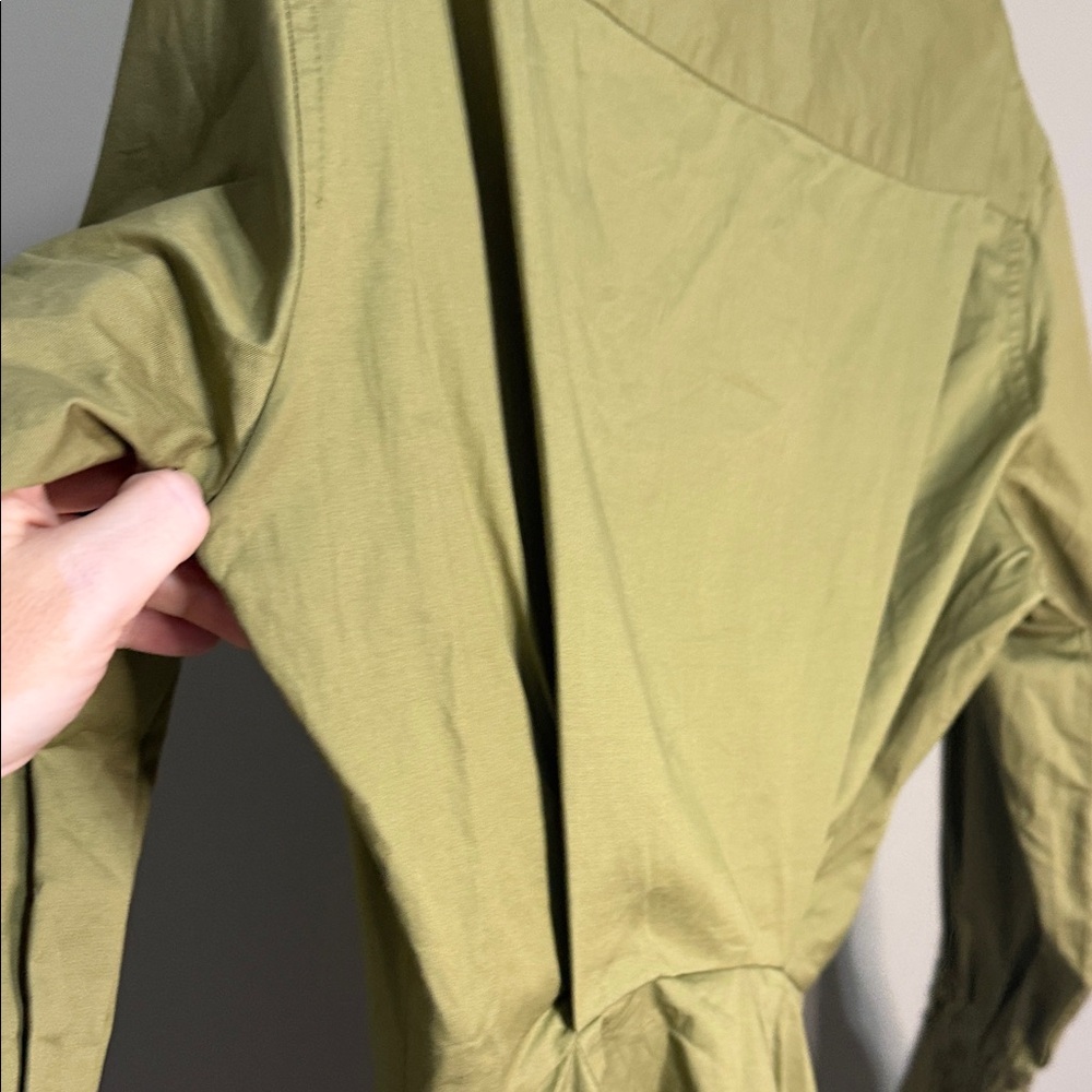 En Saison Hardin Olive Green Shirt Dress Small NWT Cotton Button Front Chic - Picture 13 of 13